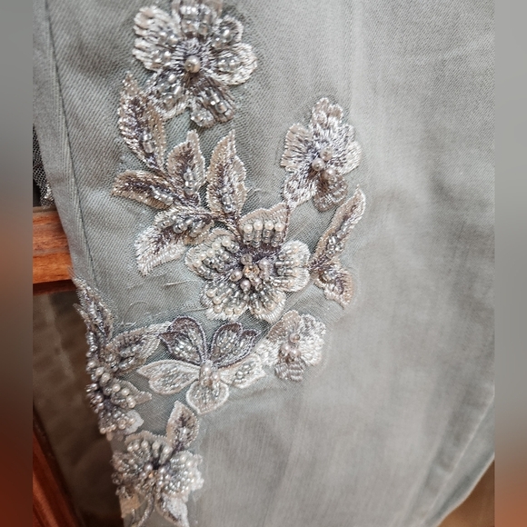 Lane Bryant Gray Skinny Beaded Jeans - Picture 3 of 7